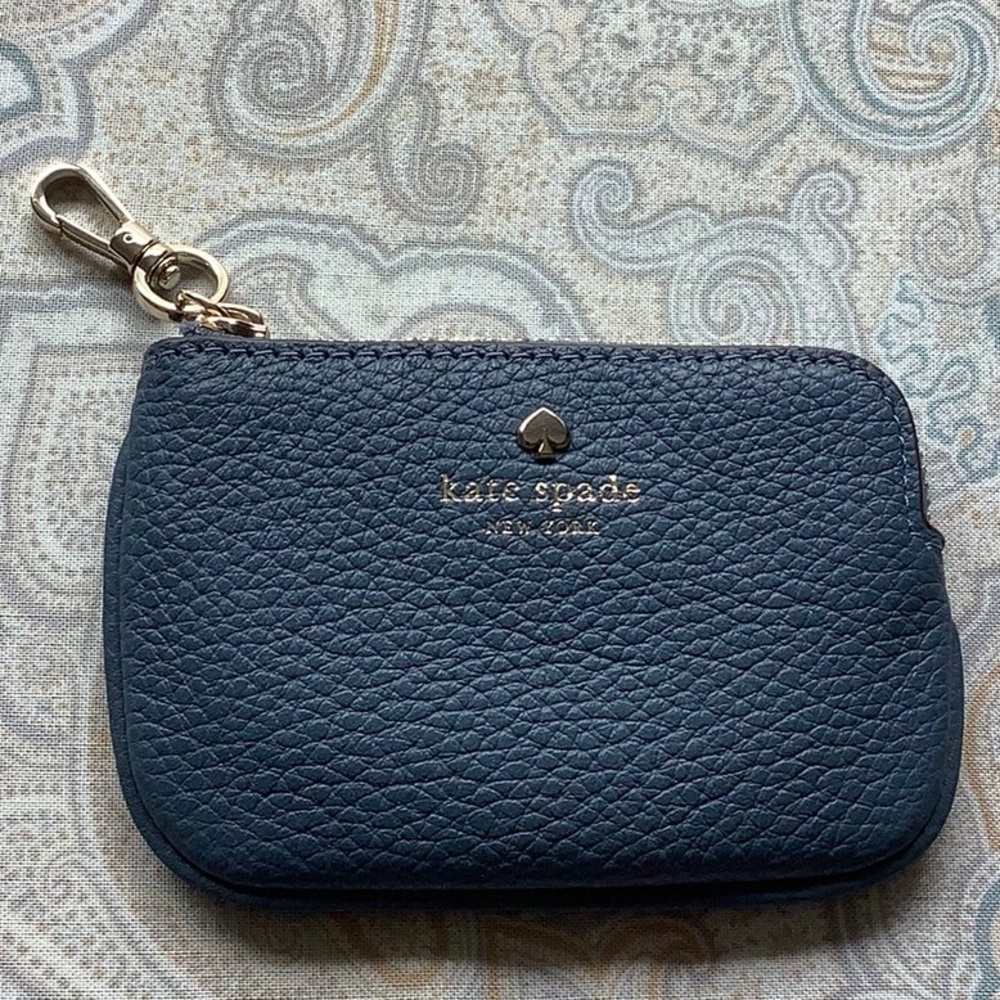 Kate Spade Blue Leather Keychain Wallet